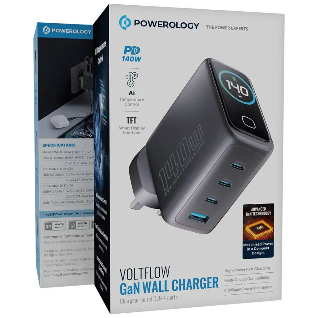 Powerology Voltflow GaN Wall Charger PD 140W